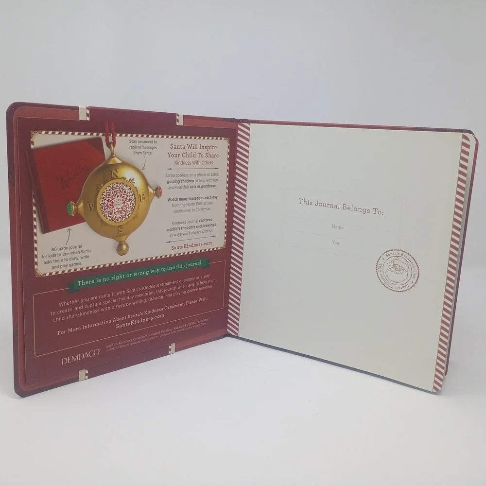 Demdaco Santa's Kindness Journal Christmas Keepsake Activity Book Red Hardcover